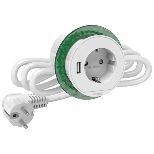 SCHNEIDER ELECTRIC INS44004 Base escritorio schuko 1 USB blanco