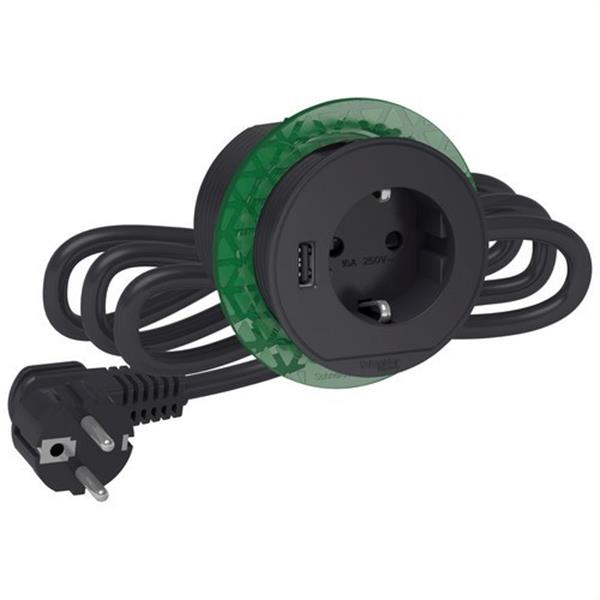SCHNEIDER ELECTRIC INS44005 Base escritorio schuko 1 USB antracita