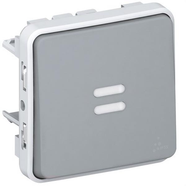 LEGRAND 069513 Conmutador luminoso E/S plexo 10AX gris