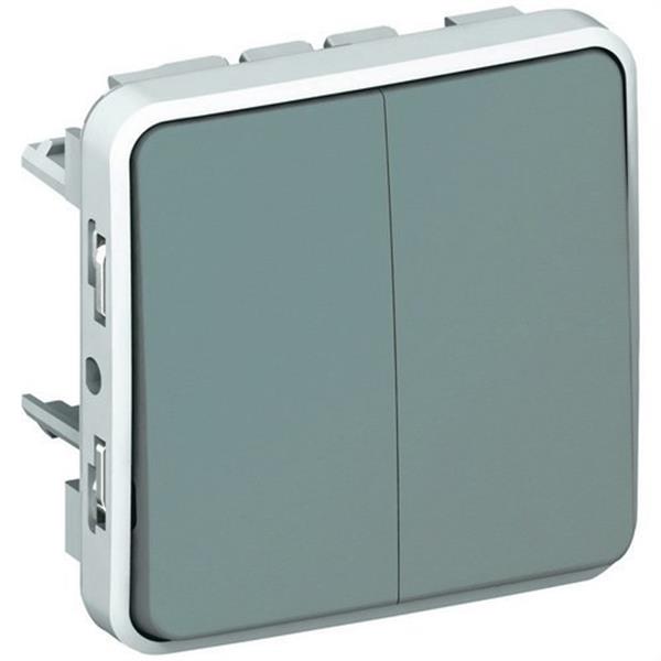 LEGRAND 069525 Conmutador doble E/S plexo gris