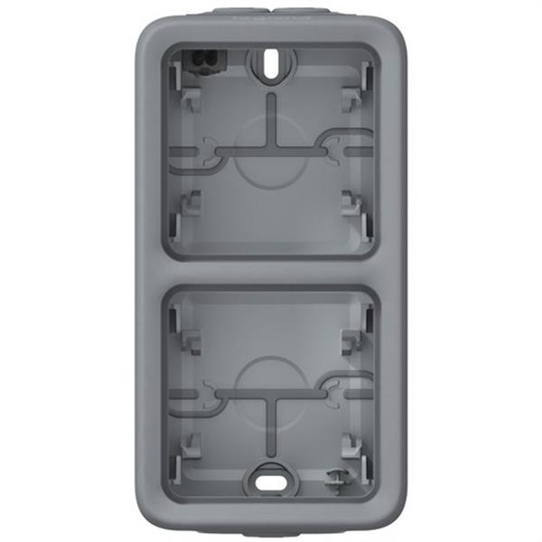LEGRAND 069661 Caja superficie vertical plexo 2 elementos con conos gris