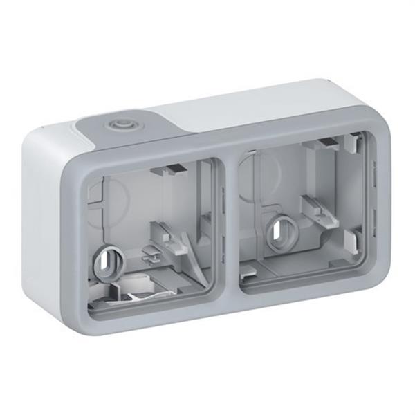 LEGRAND 069672 Caja superficie horizontal plexo 2 posiciones gris
