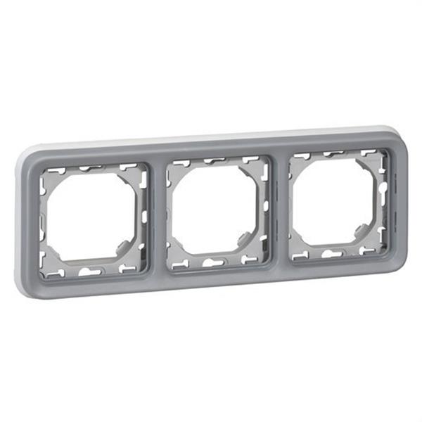 LEGRAND 069687 Caja empotrar horizontal 3 posiciones plexo gris