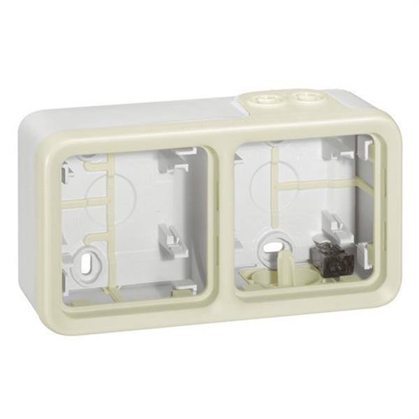 LEGRAND 069690 Caja superficie horizontal 2 posiciones plexo blanco