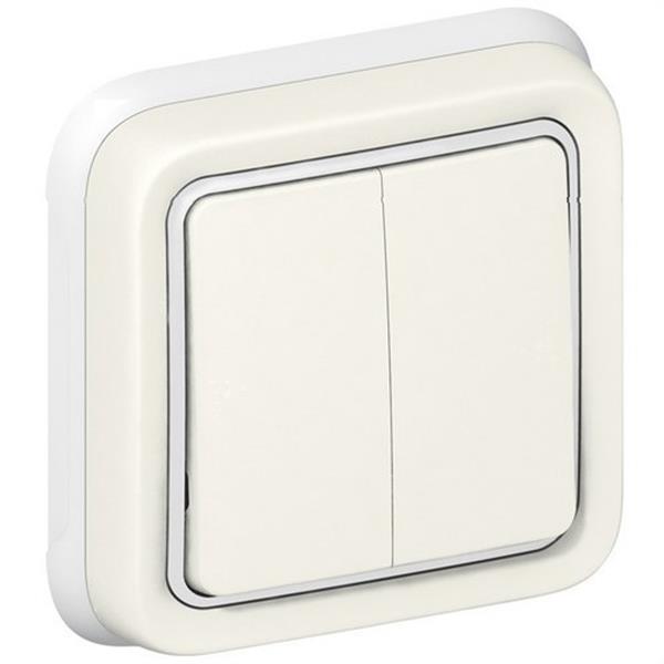 LEGRAND 069855 Conmutador doble empotrar plexo blanco