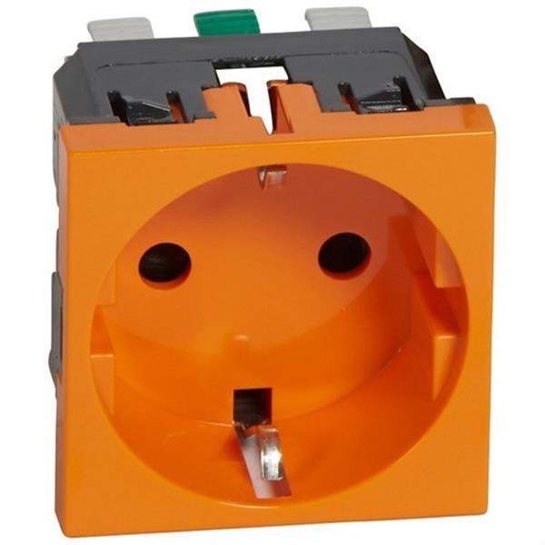 LEGRAND 077217 Toma 2P + TT lateral MOSAIC-II naranja