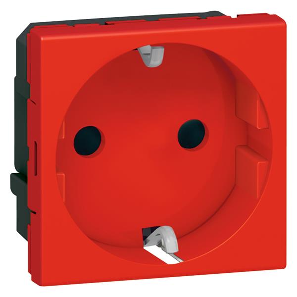 LEGRAND 077218 Toma 2P + TT lateral MOSAIC-II rojo