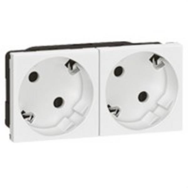 LEGRAND 077252 Toma 2x2P + TT lateral blanco MOSAIC-II