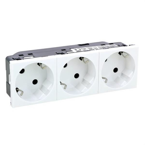 LEGRAND 077253 Toma 3x2P + TT lateral blanco MOSAIC-II