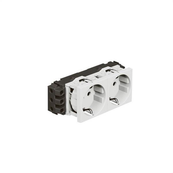 LEGRAND 077602 Toma 2x2P + TT lateral MOSAIC-II blanco