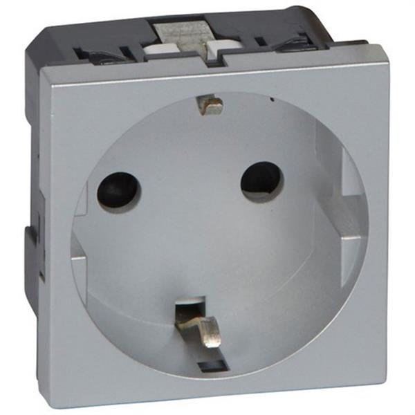 LEGRAND 079213 Toma 2P + TT lateral MOSAIC-II aluminio