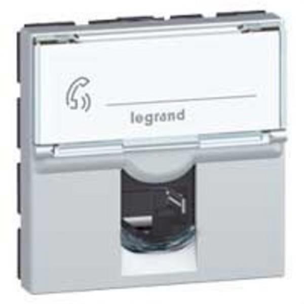 LEGRAND 079476 Toma RJ45 categoría 6A STP 2 módulos aluminio