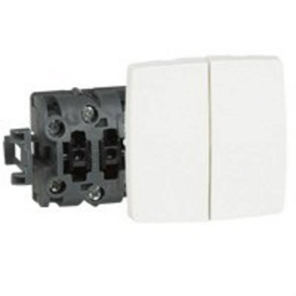 LEGRAND 086120 Combinación doble interruptor con visor serie cuadrada OTEO
