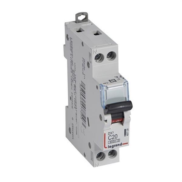LEGRAND 407729 Magnetotérmico DX3 6/10kAP N C20 1 módulo
