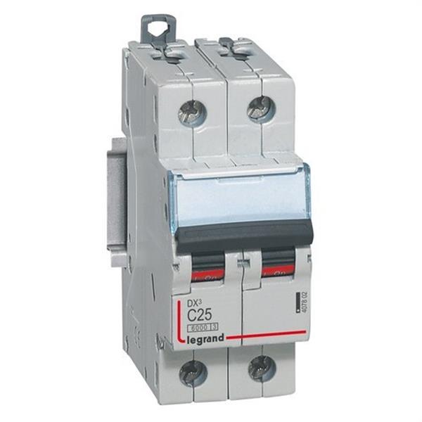LEGRAND 407802 Magnetotérmico DX3 6/10kA-C 2P 25A