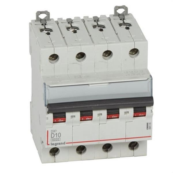 LEGRAND 408145 Magnetotérmico DX3 6/10kA-D 4P 10A