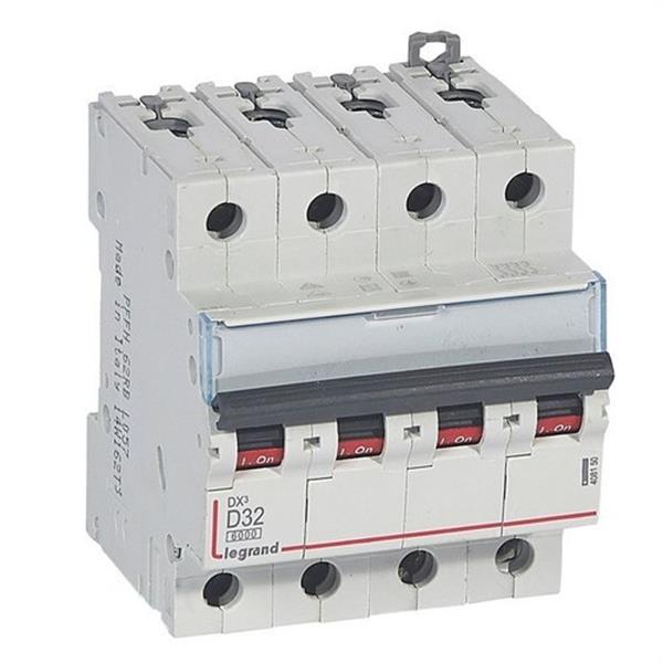 LEGRAND 408150 Magnetotérmico DX3 6/10kA-D 4P 32A