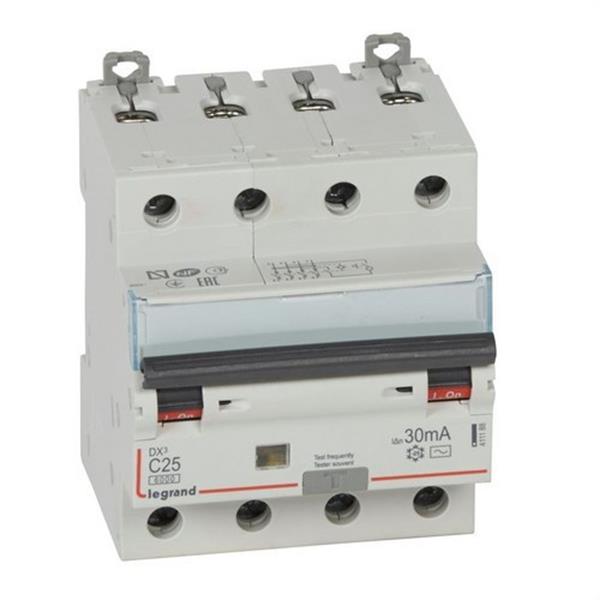 LEGRAND 411188 Magnetotérmico diferencial DX3 4P 30mA C25