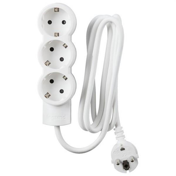 LEGRAND 695001 Base múltiple STD 3x2P + T cable 1,5m sin interruptor
