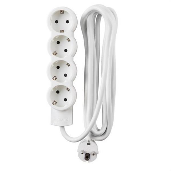 LEGRAND 695007 Base múltiple STD 4x2P + TT cable 3m sin interruptor