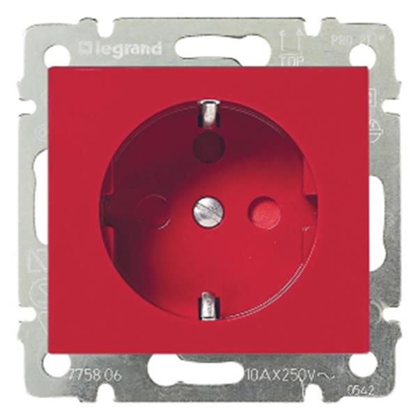 LEGRAND 774327 Toma 2P + TT roja con obturador VALENA