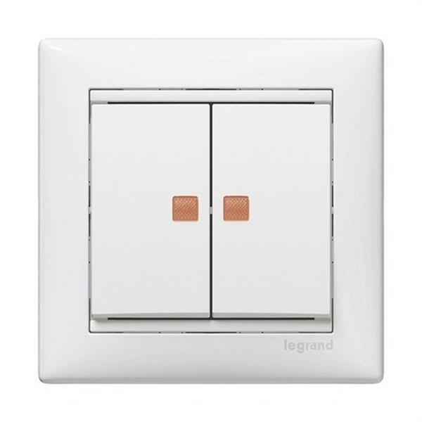 LEGRAND 774428 Doble interruptor luminaria VALENA blanco