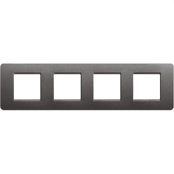 BTICINO AM4802/4IR Placa 2+2+2+2 módulos horizontal MATIX acero