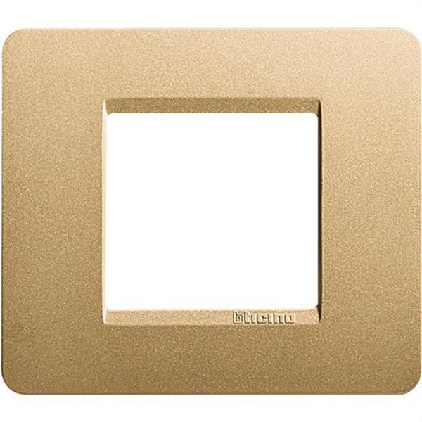 BTICINO AM4802GL Placa con 2 módulos MATIX en color oro