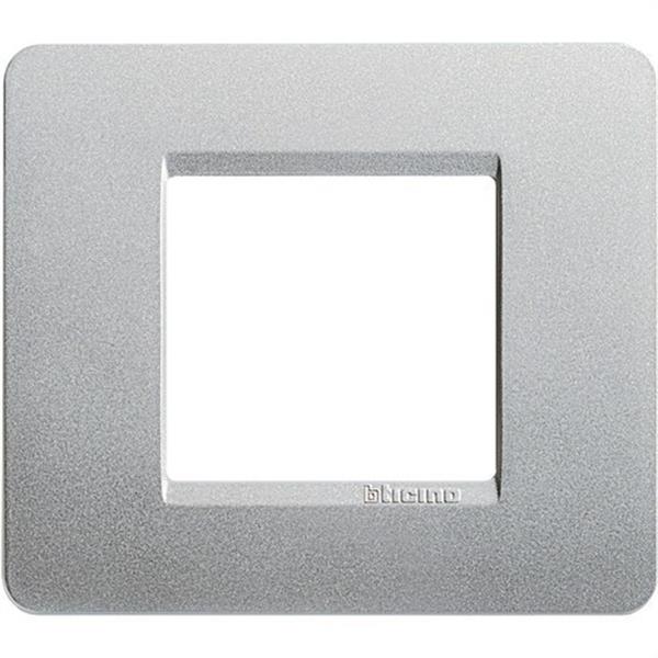BTICINO AM4802SL Placa con 2 módulos MATIX en color plata
