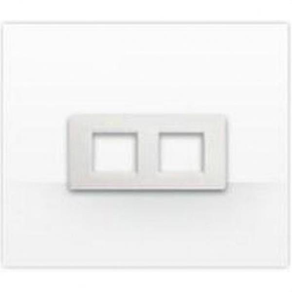 BTICINO C4802/2BN Placa 2+2 módulos Luna blanco nieve