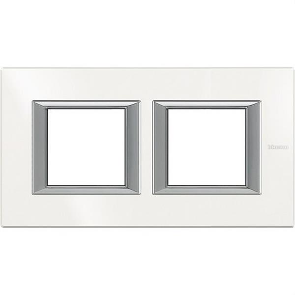 BTICINO HA4802M2HHD Placa 2+2 módulos horizontal en color blanco