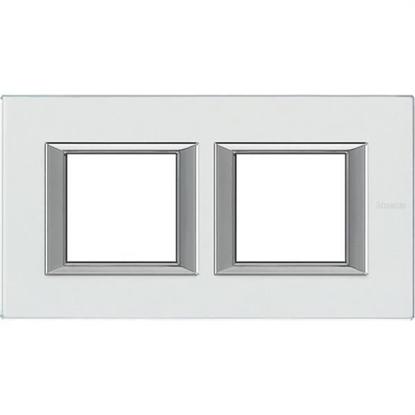 BTICINO HA4802M2HVKA Placa 2+2 módulos horizontal kristall