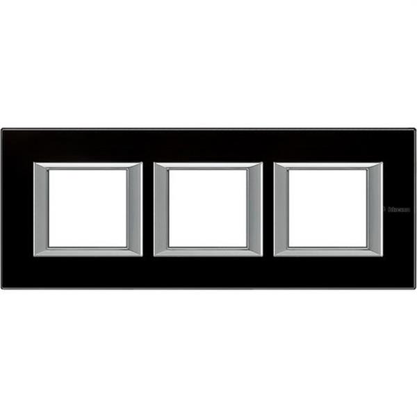 BTICINO HA4802M3HVNN Placa 2+2+2 módulos horizontal negro noche