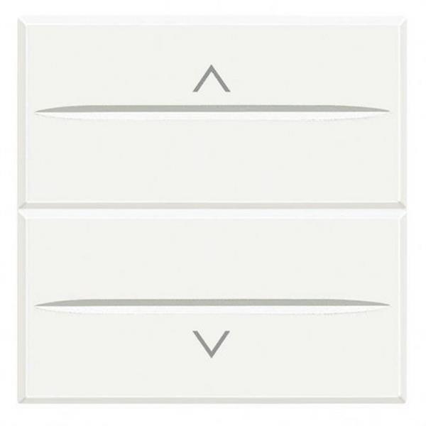 BTICINO HD4037M2 Pulsador doble 1 polo contacto abierto 10A bloqueo con 2 módulos AXOLUTE en color blanco