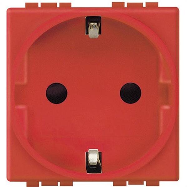 BTICINO L4141R Base schuko 2P+T 10/16A LIVING Livinglight rojo