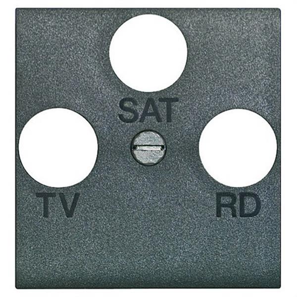 BTICINO L4207 Carátula TV/R-SAT con 2 módulos Livinglight antracita