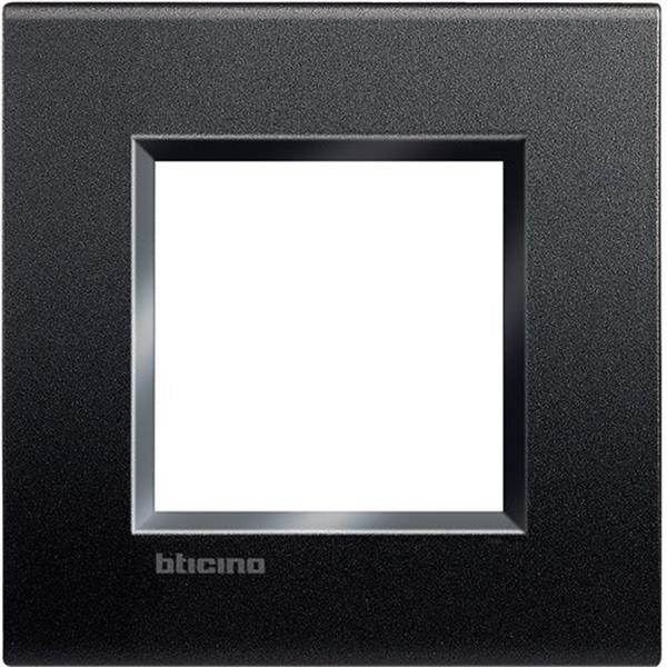 BTICINO LNA4802AR Placa con 2 módulos neutros en color antracita
