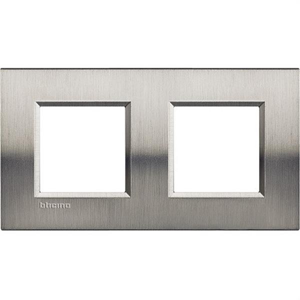 BTICINO LNA4802M2ACS Placa 2+2 módulos acero pulido