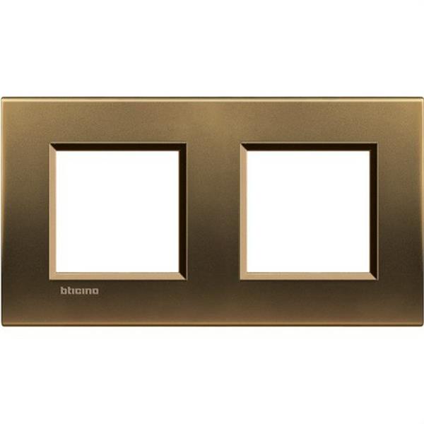 BTICINO LNA4802M2BZ Placa 2+2 módulos en color bronce