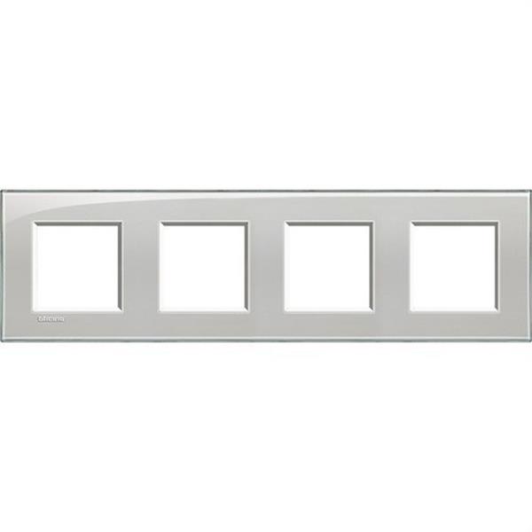 BTICINO LNA4802M4KG Placa 2+2+2+2 módulos en color gris hielo
