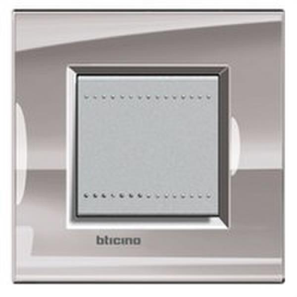 BTICINO LNA4802NS Placa con 2 módulos niquel