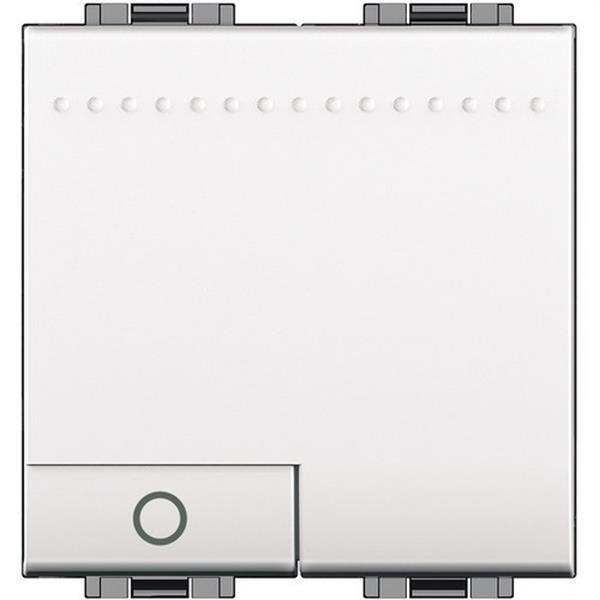 BTICINO N4043M2N Pulsador NO + símbolo lámpara con 2 módulos en color blanco