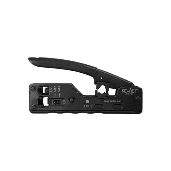 KEYNET SYSTEMS FE-795-F Crimpadora metálica con corte plug RJ45 rápido Cat5-6-7 y crimpado aro