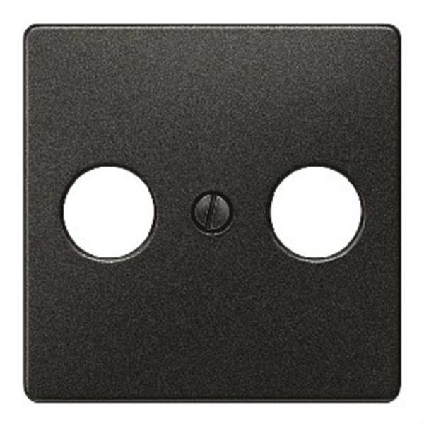BJC 5TG1223 Tapa para toma de antena TV-FM/SAT 2 conectores Miro en carbono metalizado