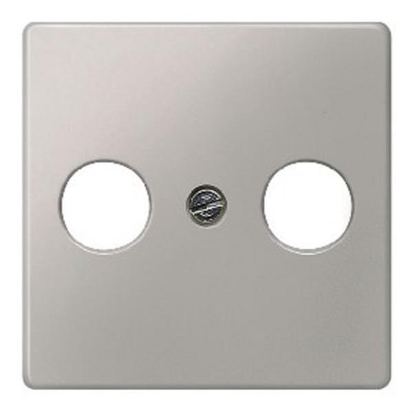 BJC 5TG1253 Tapa para toma de antena TV-FM/SAT 2 conectores Miro en aluminio metalizado