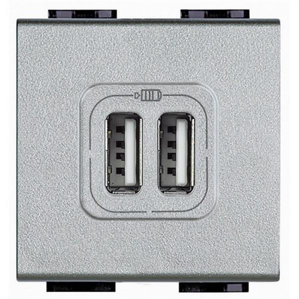 BTICINO NT4285C2 Base USB LL 1550mA/5V con 2 módulos