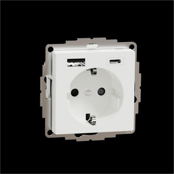 SCHNEIDER ELECTRIC MTN2367-0325 Toma schuko doble USB A+C elegance blanco activo