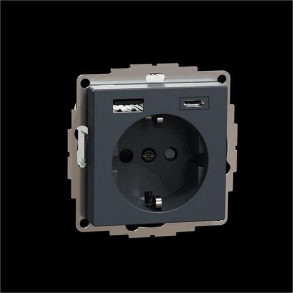 SCHNEIDER ELECTRIC MTN2367-0414 Toma schuko doble USB A+C D-life antracita