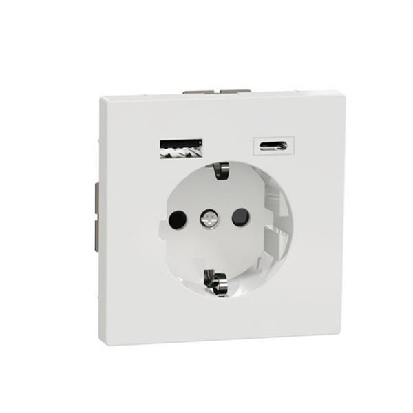 SCHNEIDER ELECTRIC MTN2367-6035 Toma schuko doble USB A+C D-life ártico