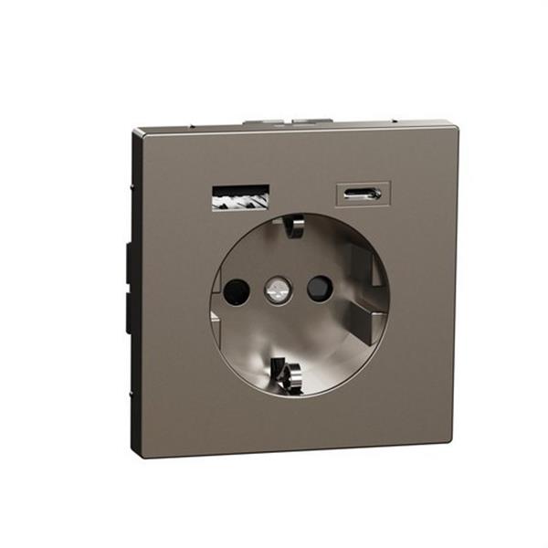 SCHNEIDER ELECTRIC MTN2367-6036 Toma schuko doble USB A+C D-life aluminio
